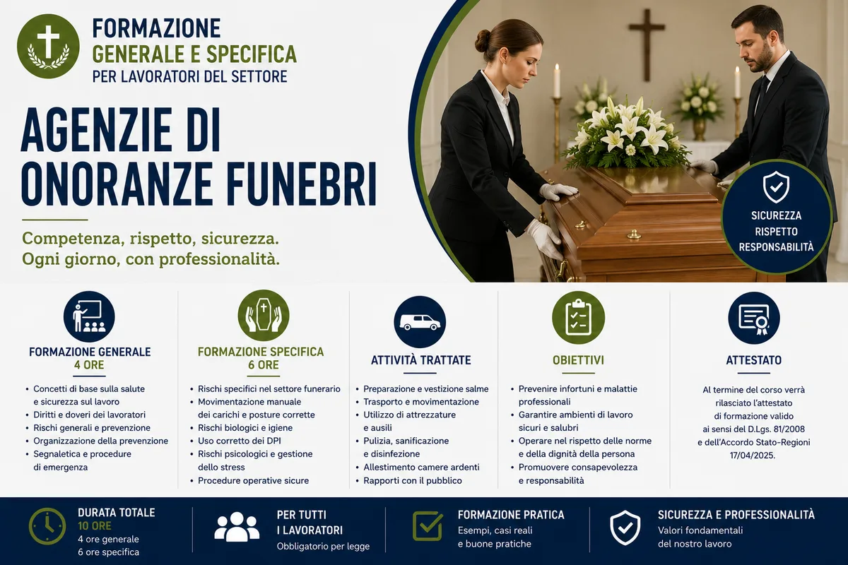 Formazione generale e specifica per lavoratori del settore agenzie di onoranze funebri