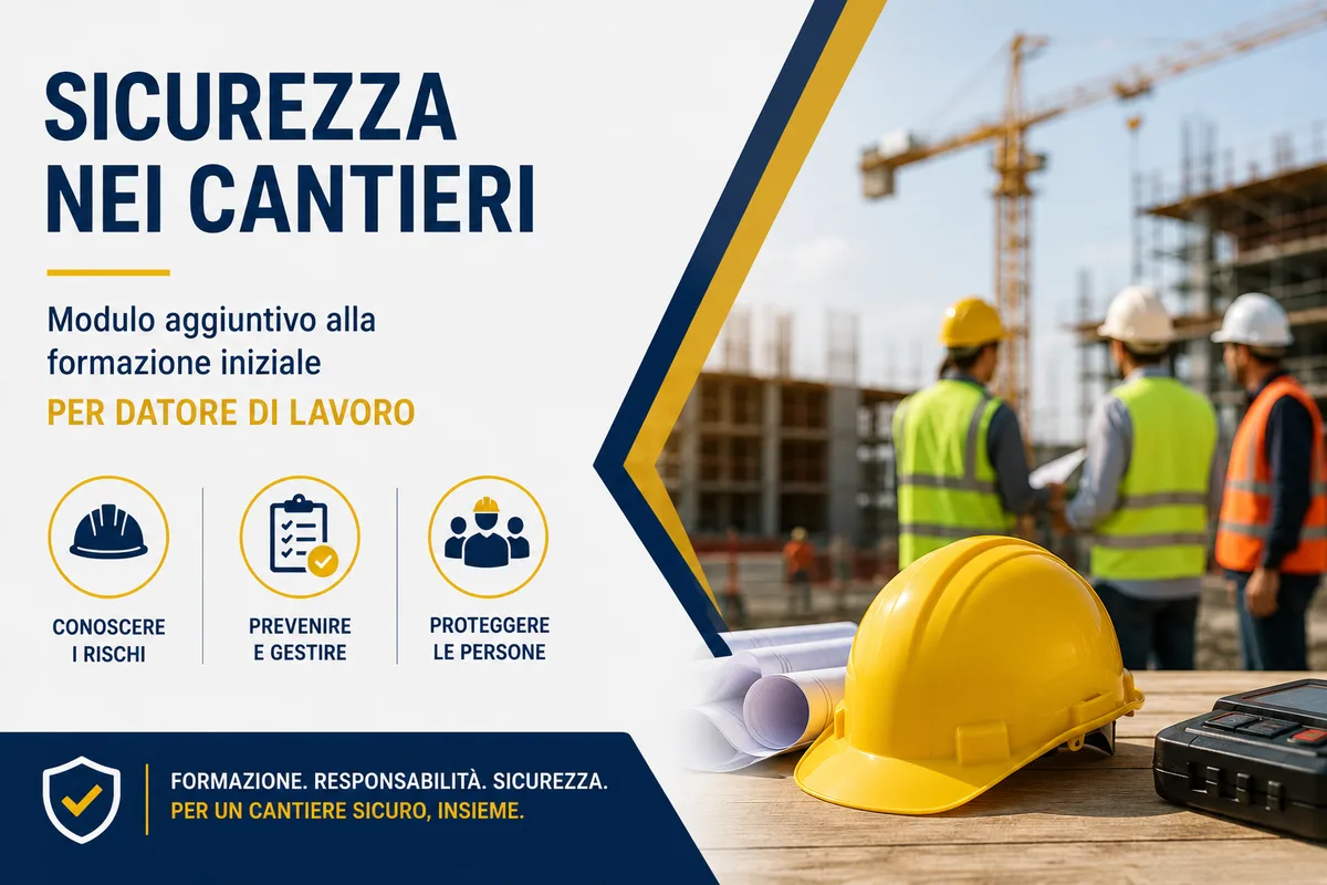 Sicurezza nei cantieri - Modulo aggiuntivo alla formazione iniziale per datore di lavoro
