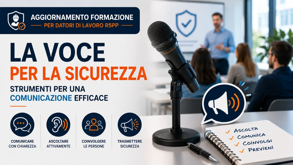 Aggiornamento formazione per datori di lavoro RSPP. La voce per la sicurezza: strumenti per una comunicazione efficace