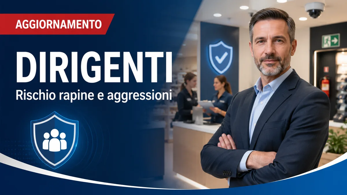 Aggiornamento formazione per dirigenti. Approfondimento sul rischio rapine e aggressioni.
