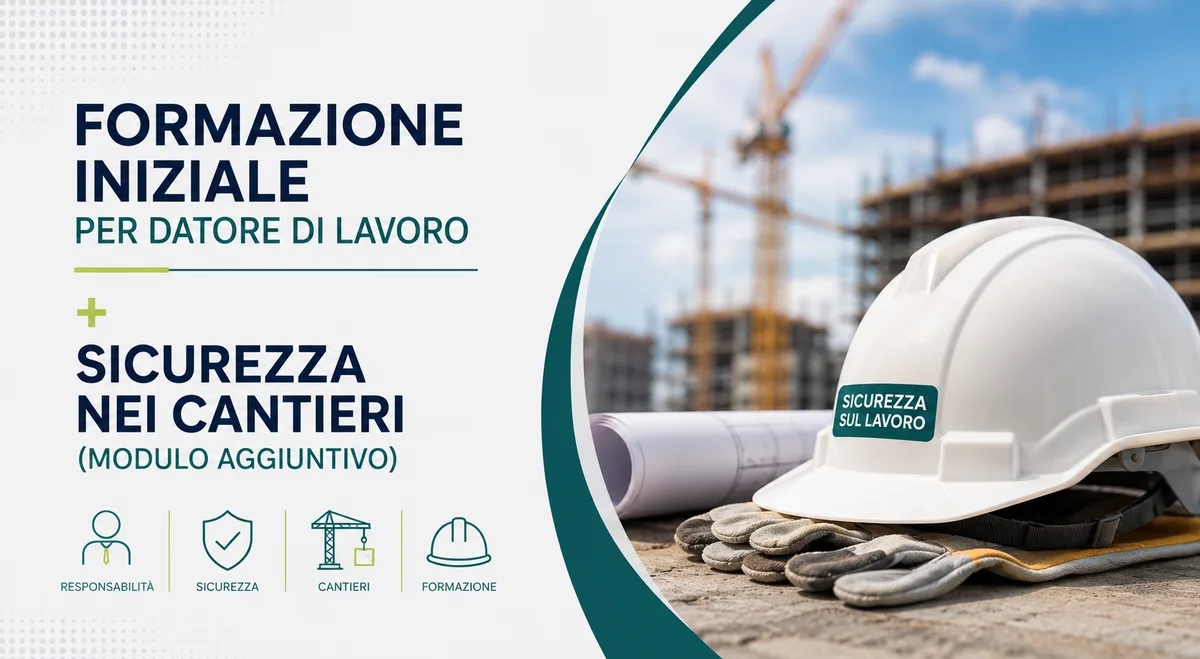 Formazione iniziale per datore di lavoro + Sicurezza nei cantieri (Modulo aggiuntivo)