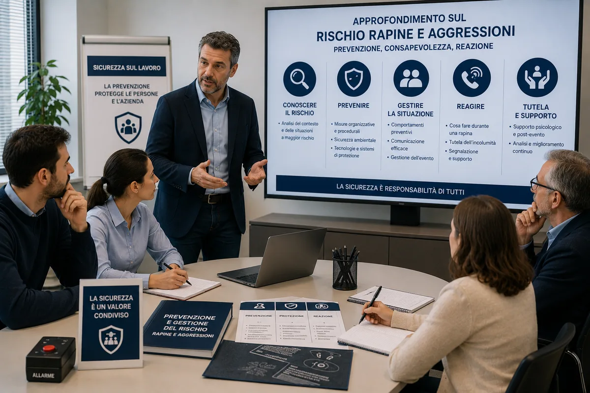 Aggiornamento formazione per datori di lavoro RSPP. Approfondimento sul rischio rapine e aggressioni.