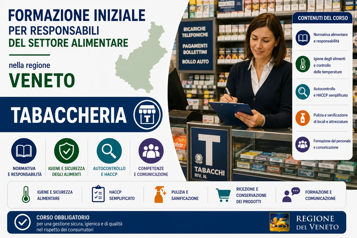 Formazione iniziale per responsabili del settore alimentare nella regione Veneto - Tabaccheria