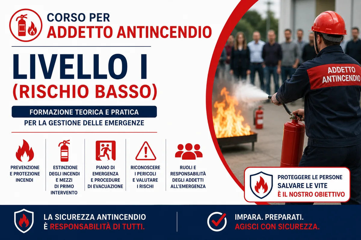 Corso per Addetto Antincendio - Livello I (Rischio Basso)