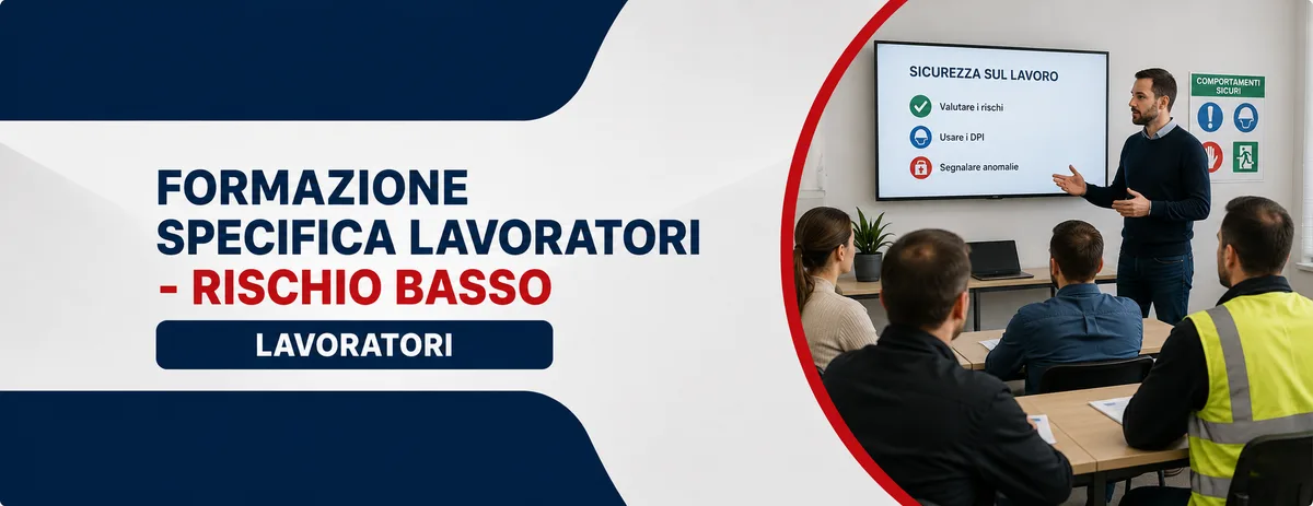 Formazione Specifica Lavoratori - Rischio BASSO - in Presenza
