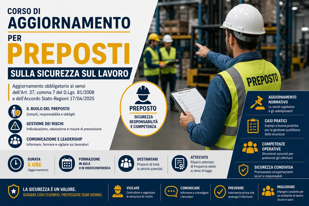 Corso di Aggiornamento per Preposti sulla Sicurezza sul Lavoro