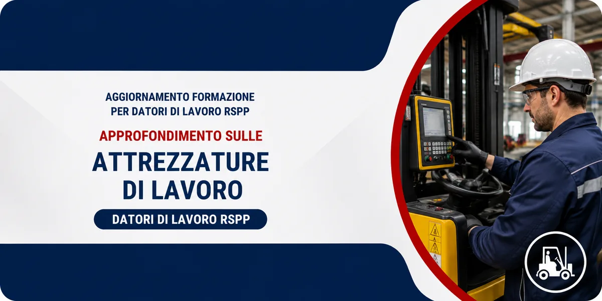 Aggiornamento formazione per datori di lavoro RSPP. Approfondimento sulle attrezzature di lavoro