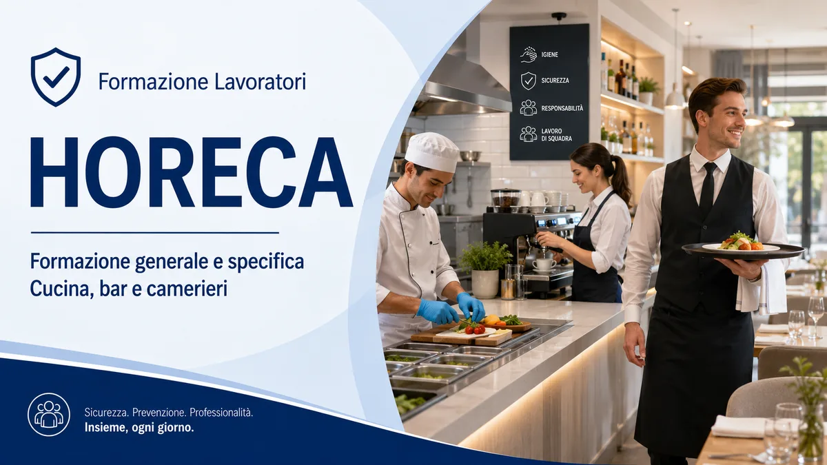 Formazione generale e specifica per lavoratori del settore HORECA: Addetti cucina e preparazione alimenti, bar, camerieri