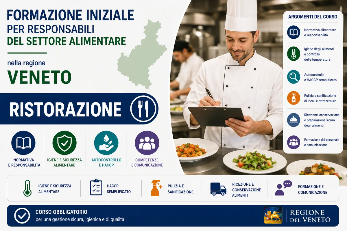 Formazione iniziale per responsabili del settore alimentare nella regione Veneto - Ristorazione