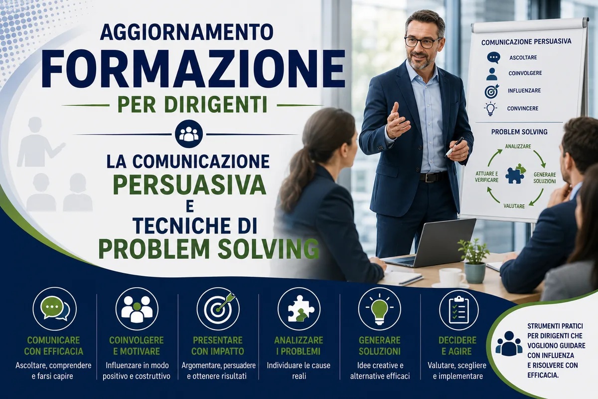 Aggiornamento formazione per dirigenti. La comunicazione persuasiva e tecniche di problem solving.
