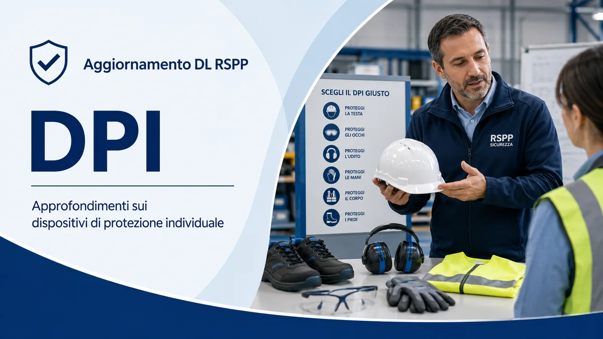 Aggiornamento formazione per datori di lavoro RSPP. Approfondimenti sui dispositivi di protezione individuali (DPI)