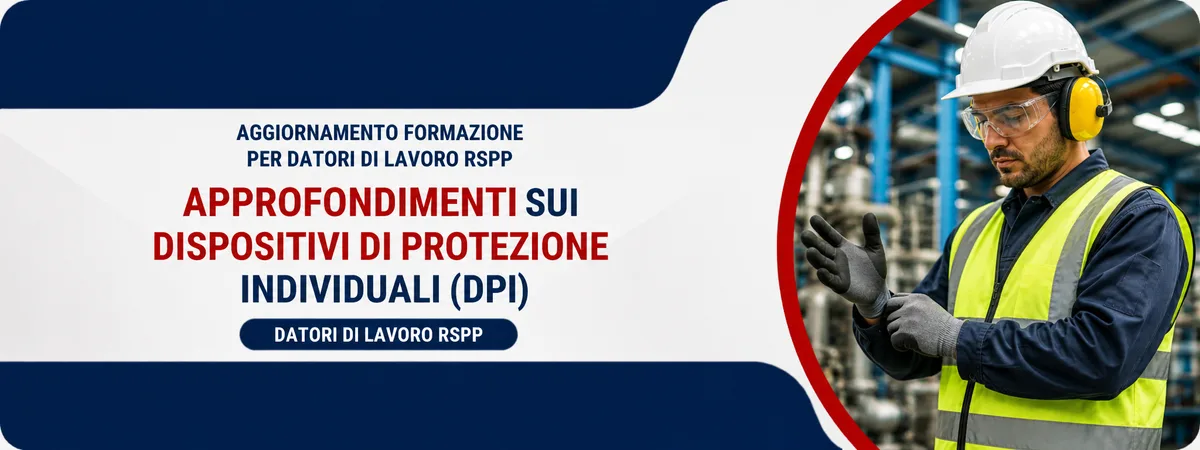 Aggiornamento formazione per datori di lavoro RSPP. Approfondimenti sui dispositivi di protezione individuali (DPI)