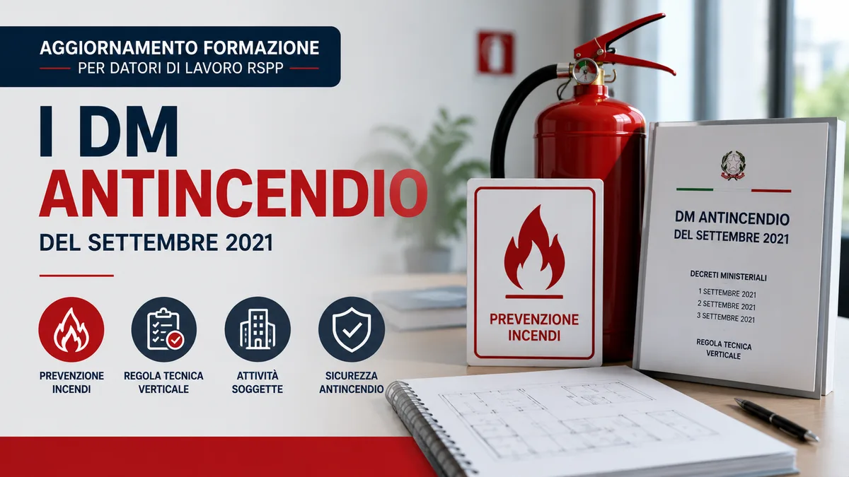 Aggiornamento formazione per datori di lavoro RSPP. I DM antincendio del settembre 2021