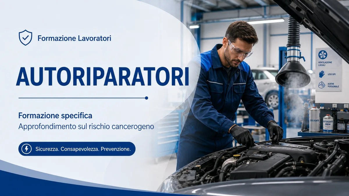 Formazione specifica per lavoratori del settore autoriparatori – con approfondimento sul rischio cancerogeno.