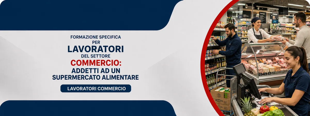 Formazione specifica per lavoratori del settore commercio: Addetti ad un supermercato alimentare - magazzino e riordino sala, banco servito, cassa