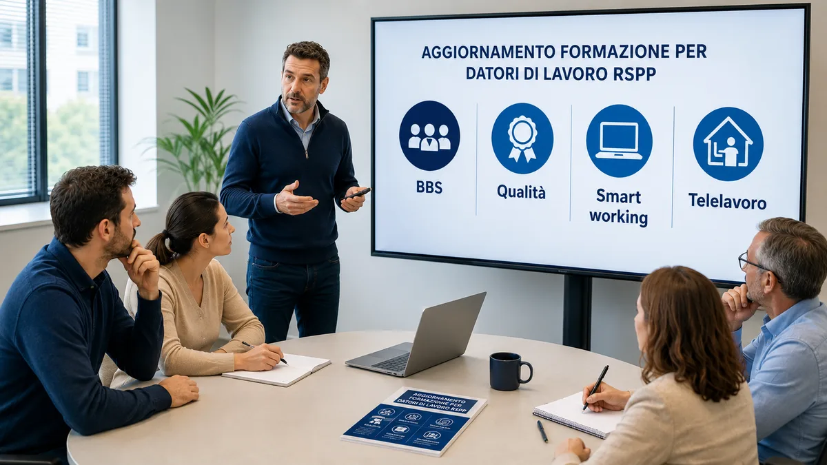Aggiornamento formazione per datori di lavoro RSPP. Behavior Based Safety, gestione della qualità, smart working e telelavoro