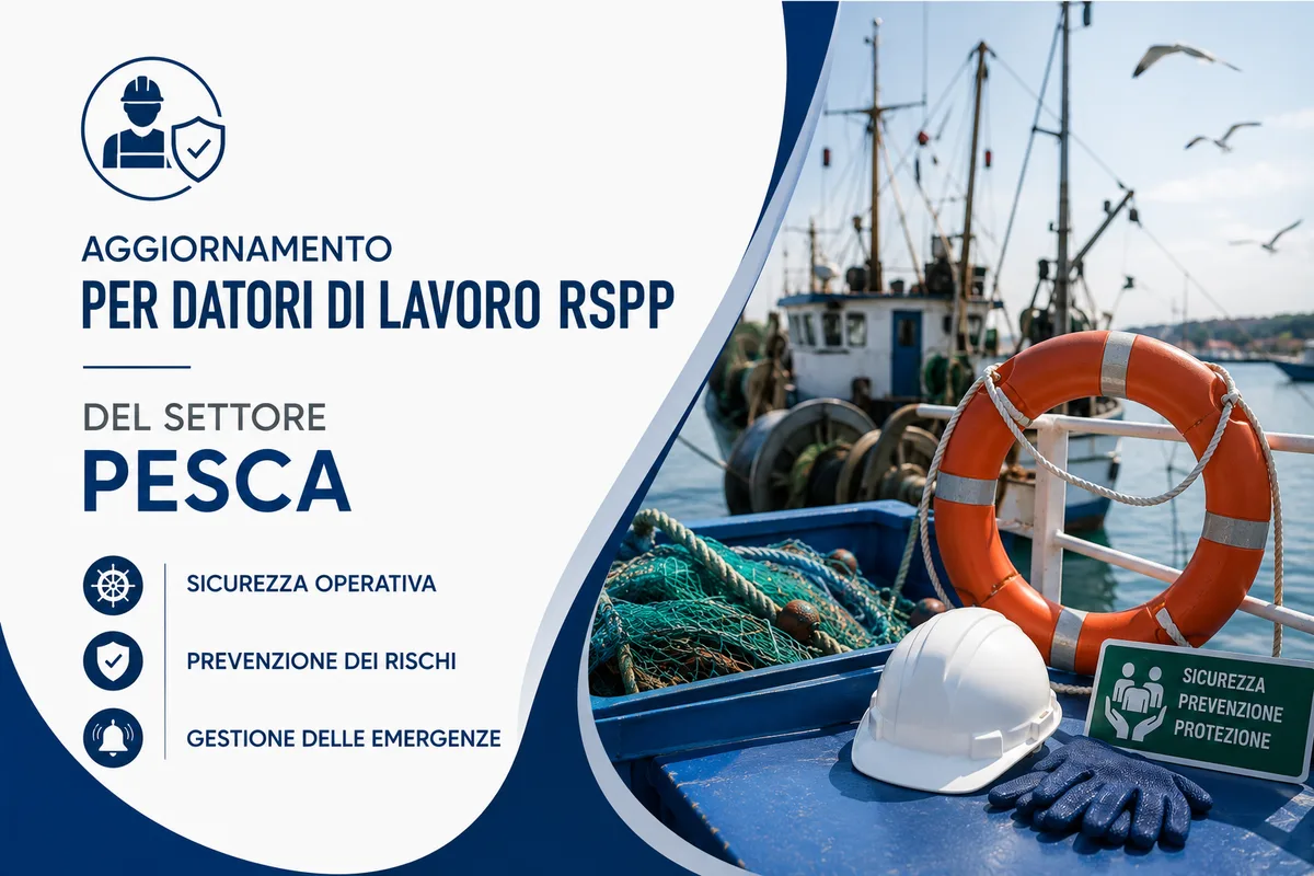 Aggiornamento per datori di lavoro RSPP del settore pesca su sicurezza operativa, prevenzione dei rischi e gestione delle emergenze
