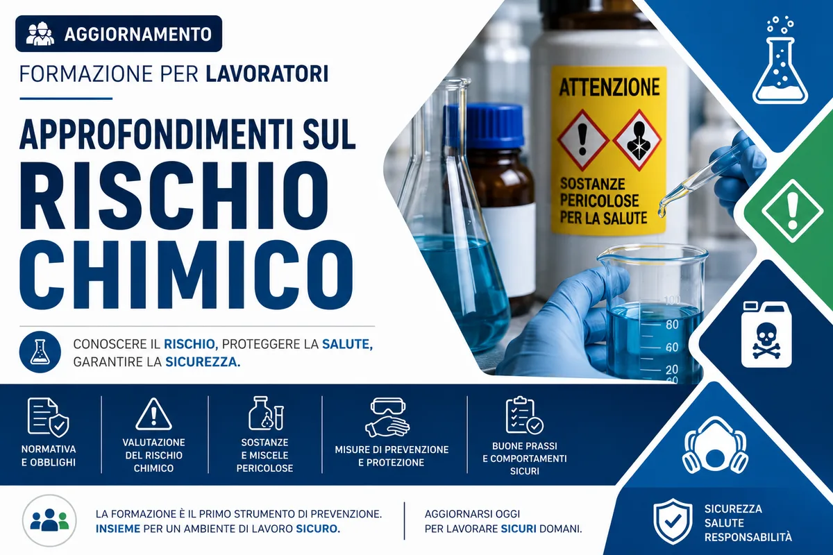 Aggiornamento formazione per lavoratori. Approfondimenti sul RISCHIO CHIMICO