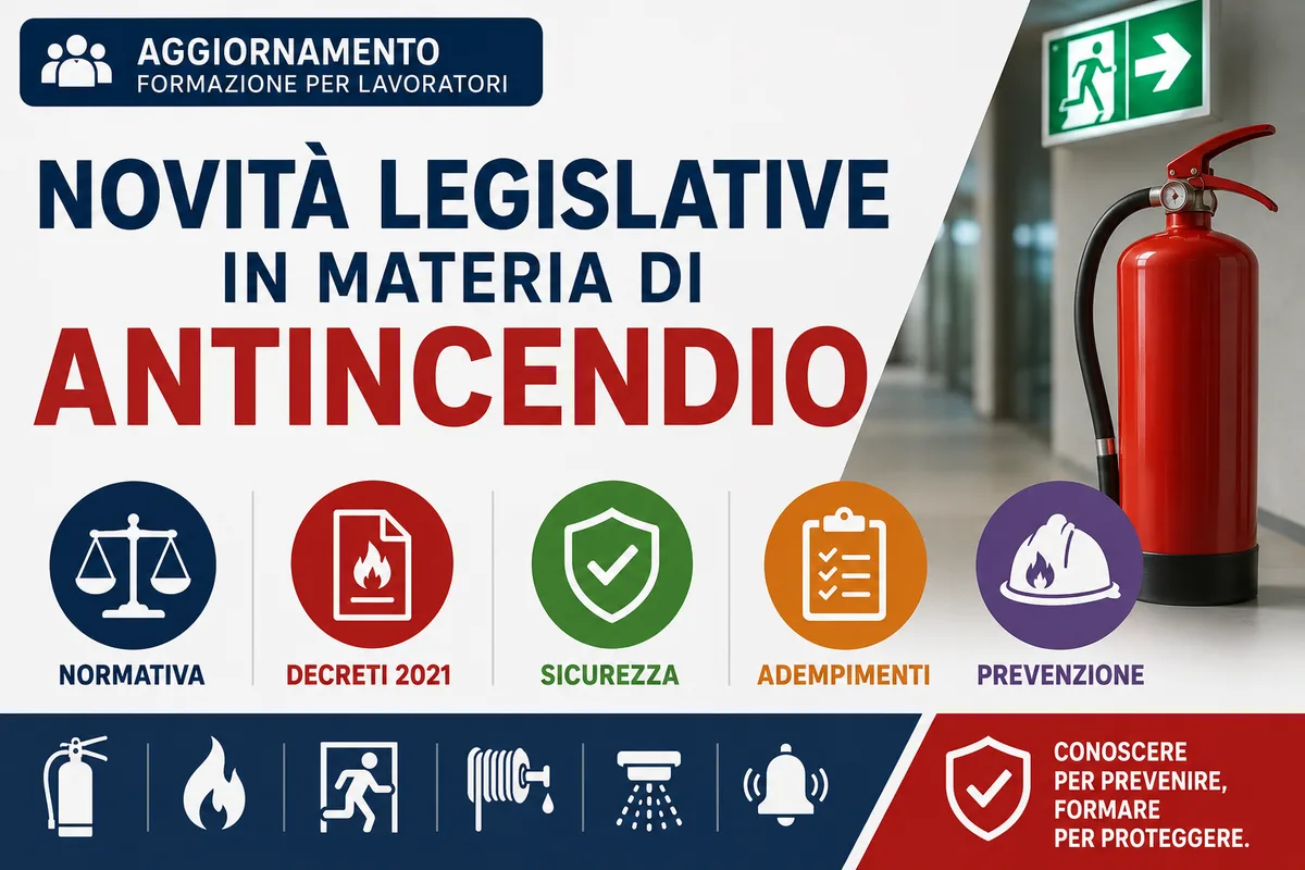 Aggiornamento formazione per lavoratori. Novità legislative in materia di ANTINCENDIO