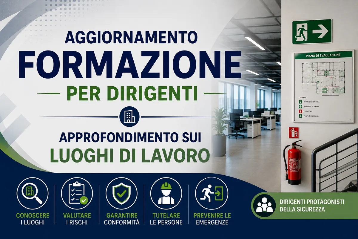 Aggiornamento formazione per dirigenti. Approfondimento sui luoghi di lavoro