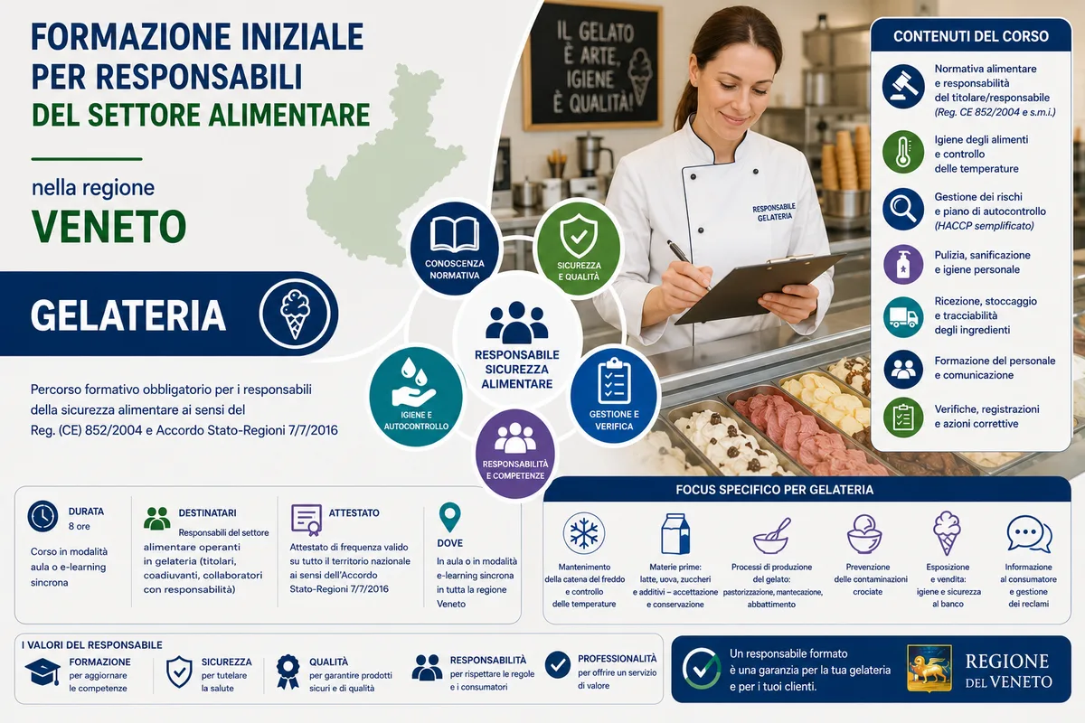 Formazione iniziale per responsabili del settore alimentare nella regione Veneto - Gelateria