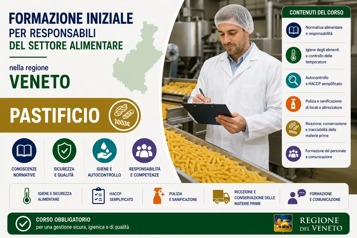 Formazione iniziale per responsabili del settore alimentare nella regione Veneto - Pastificio